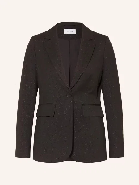 Żakiet o kroju slim fit z kołnierzem z połami More & More czarna