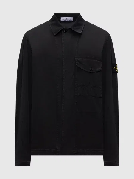 Куртка в стилі сорочки Stone Island чорна