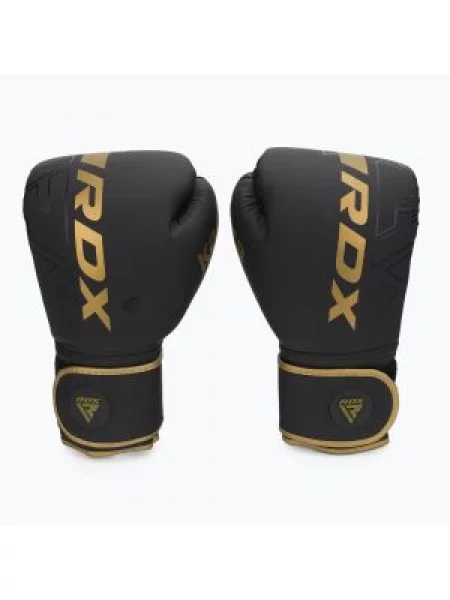 Rękawice bokserskie RDX F6 matte golden czarne