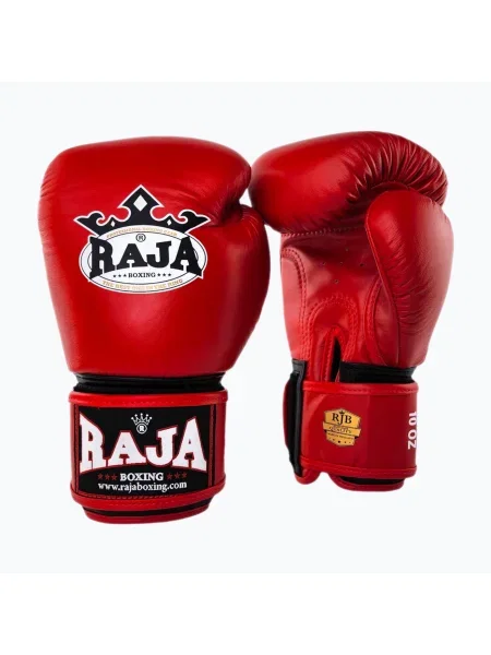 RAJA BOXING Единични стандартни боксови ръкавици от естествена кожа червени