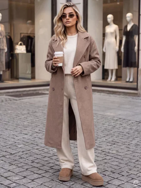 Płaszcz długi dwurzędowy oversize fango Dstreet