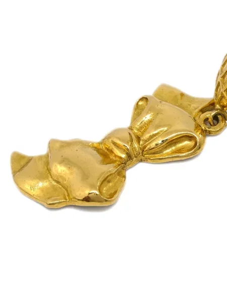 Náušnice Chanel Pre-owned s mašlí zlaté