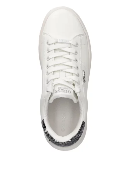 Kožené tenisky Guess s flitry bílé