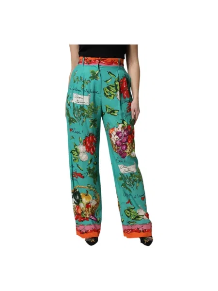 Spodnie Dolce And Gabbana z nadrukiem zielone