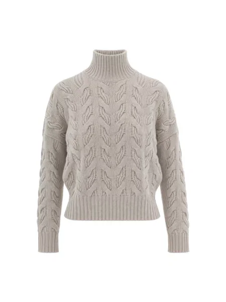 Sweter Max Mara Studio z kaszmiru beżowy