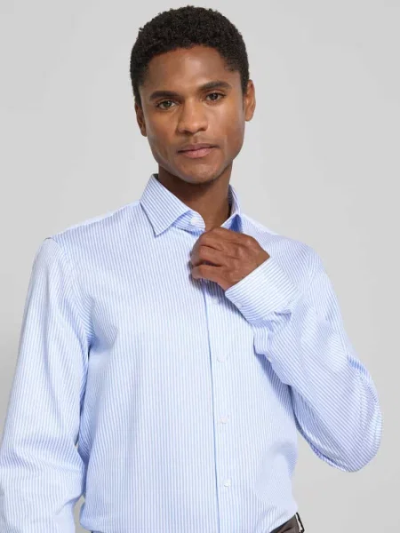 Koszula o kroju slim fit biznes z bardzo długim rękawem Jake*s błękitna