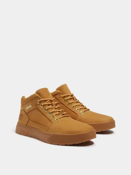 Ботинки Timberland из нубука желтые