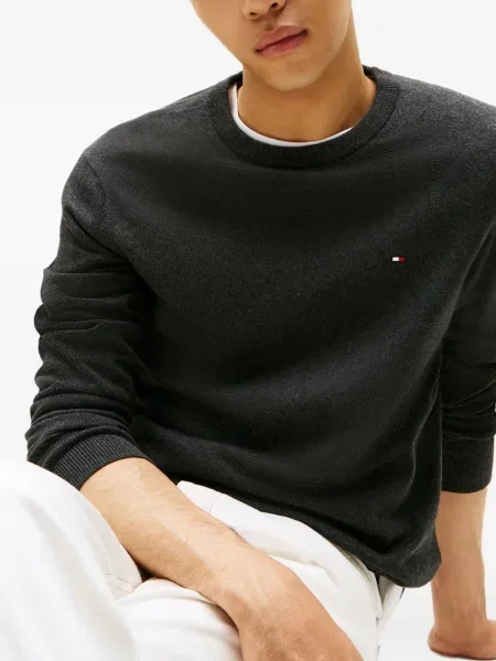 Cămașă Tommy Hilfiger cu broderie gri