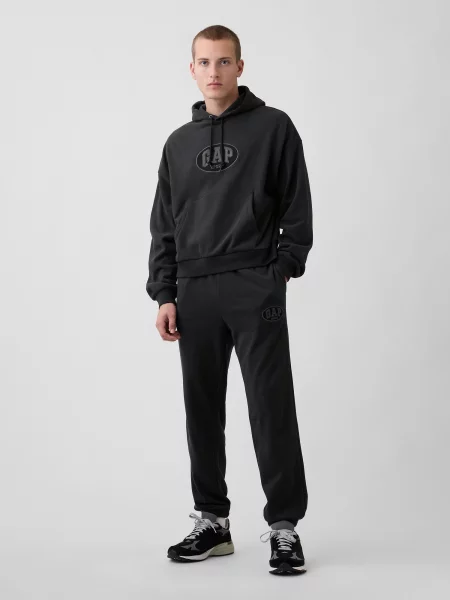 Pantaloni sport Gap cu autograf negru