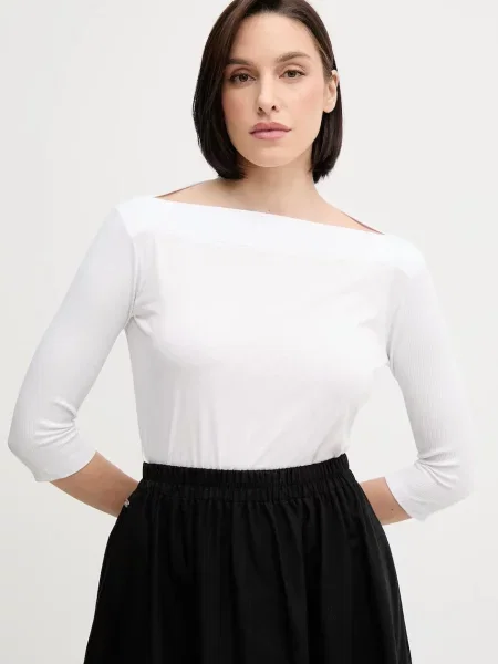 Тениска Sisley дамска тъмносиньо бяло