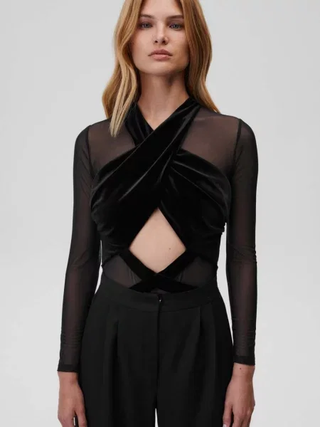 Bodi Undress Code Flawless Bodysuit Black bez uzorka crna