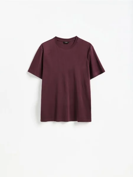 Reserved Tricou regular cu mercerizat cacao-cu-lapte