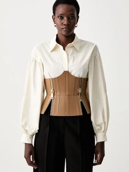 Curea Elisabetta Franchi din piele bej