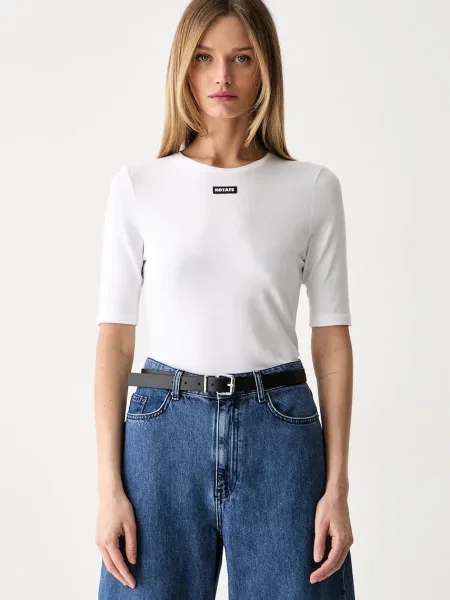 Rotate t-shirt γυναικείο με μοντάλ λευκό