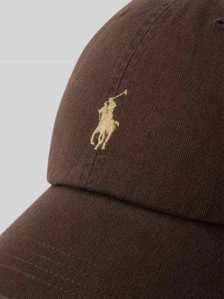 Czapka z daszkiem z czystej bawełny Polo Ralph Lauren brązowa