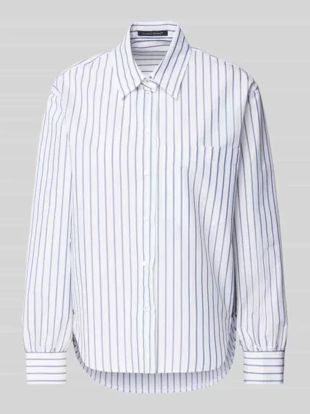 Bluzka koszulowa z listwą guzikową Luisa Cerano biała