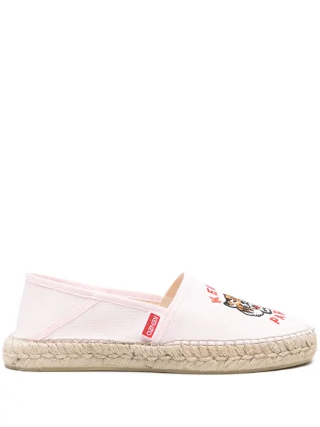 Espadrile Kenzo cu dungi de tigru din canvas roz