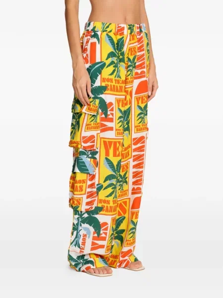 Spodnie Amir Slama z nadrukiem żółte