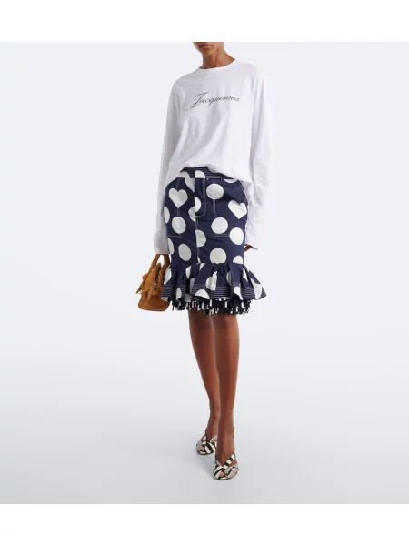 Tricou Jacquemus din jerseu cu autograf alb