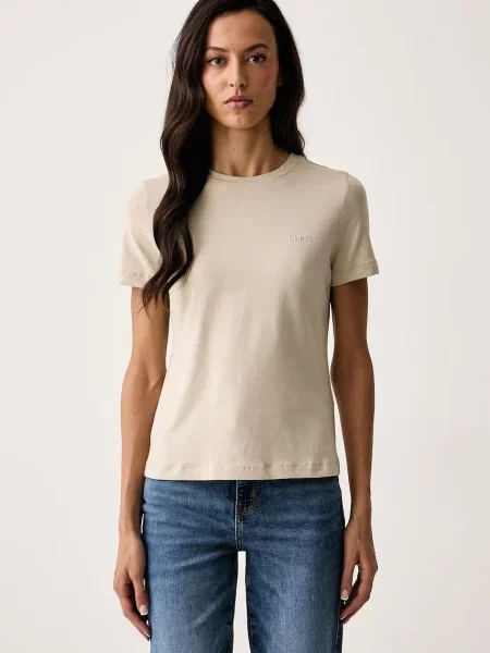 Guess t-shirt γυναικείο με TRACEY μπεζ
