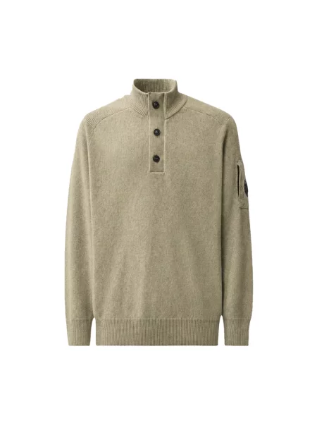 Sweter z golfem C.p. Company wełniany beżowy