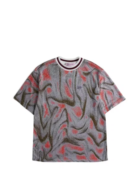 Tricou Maccapani cu broderie din jacard gri