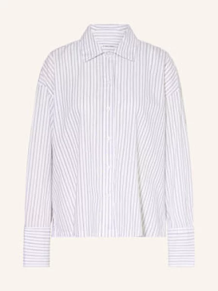 Calvin Klein Pyžamové Tričko Cotton Poplin / tmavě šedá / světle šedá bílá