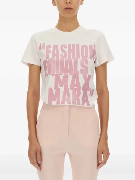 Tricou grafic Max Mara cu imagine alb