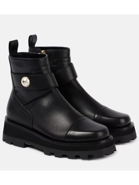 Cizme scurte Jimmy Choo din piele negru