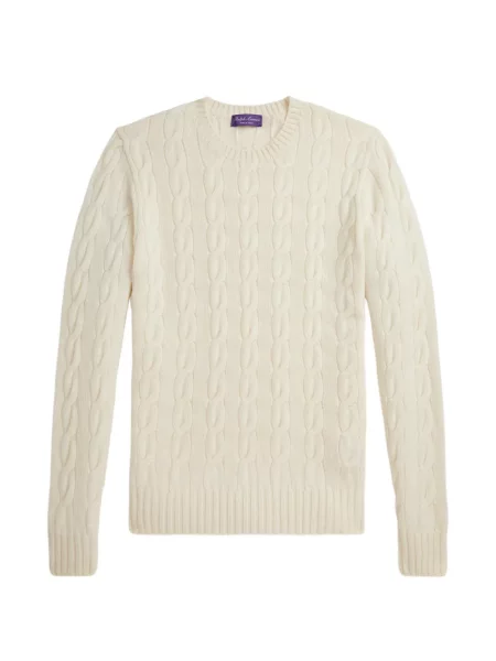 Pulover Ralph Lauren Purple Label din cașmir alb