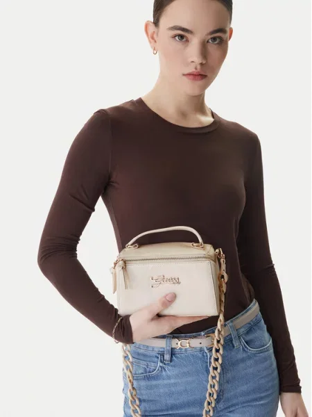 Guess Дамска чанта Екрю