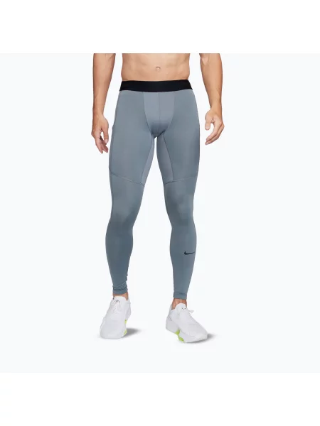 Legginsy Nike Pro Warm smoke grey/black czarne