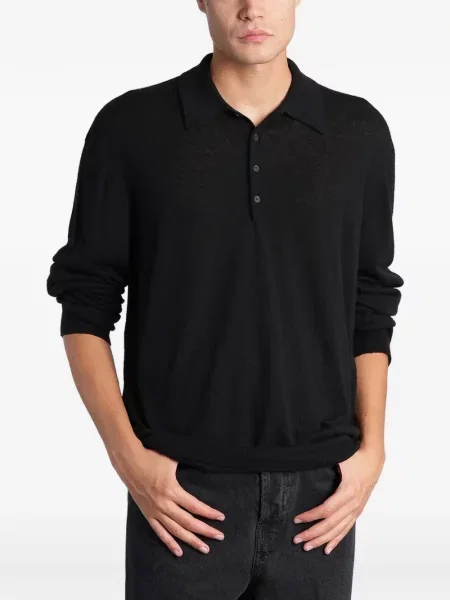 Lung tricou polo Anips negru