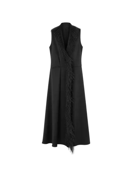Rochie midi Retori cu pene negru