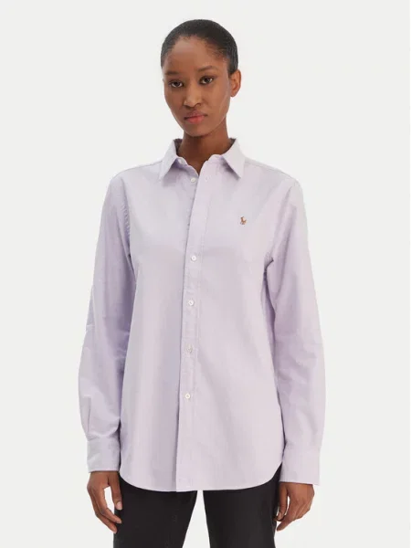 Polo Ralph Lauren košulja za žene od pamuka ljubičasta