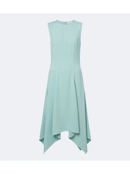 Rochie midi Stella Mccartney asimetrică drapată albastru
