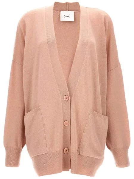 Cardigan Nude de lână roz