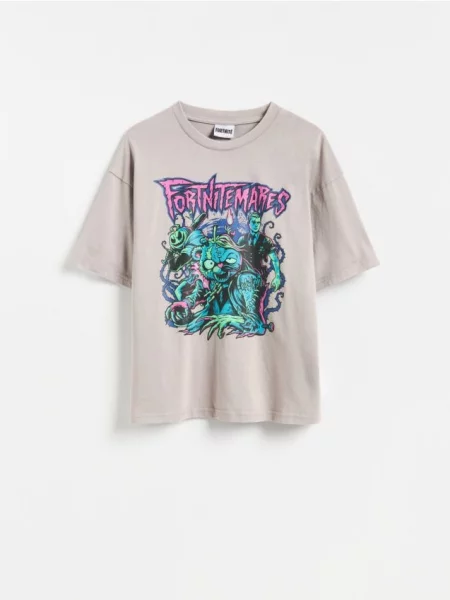 Reserved Tricou Fortnite din gri-închis gri