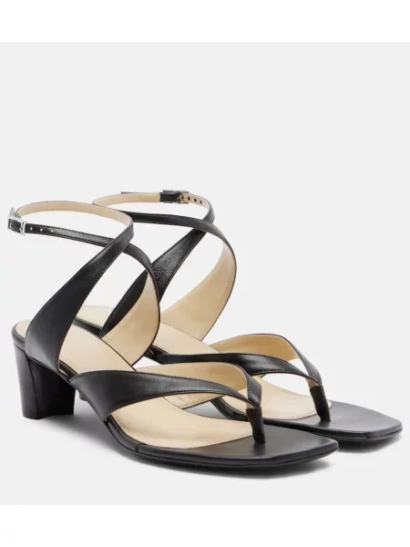 Chiloți tanga Lemaire din piele slingback maro