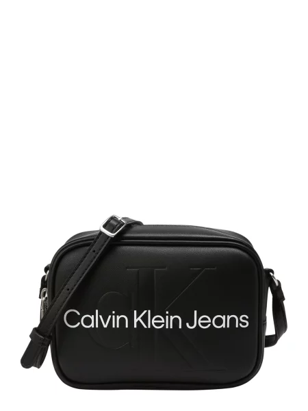 Calvin Klein Jeans Geantă de umăr / alb negru