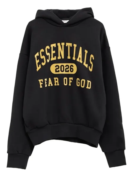 Hanorac cu glugă Fear Of God Essentials cu imagine negru