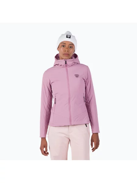 Дамско ватирано яке Rossignol Opside Hoodie moonlight mauve розово