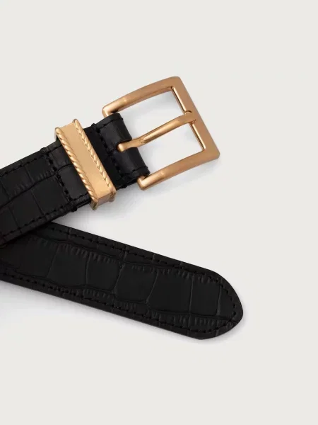 Tommy Hilfiger pas usnjeni črna