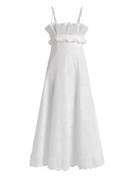 Rochie Alberta Ferretti cu volane de costum alb