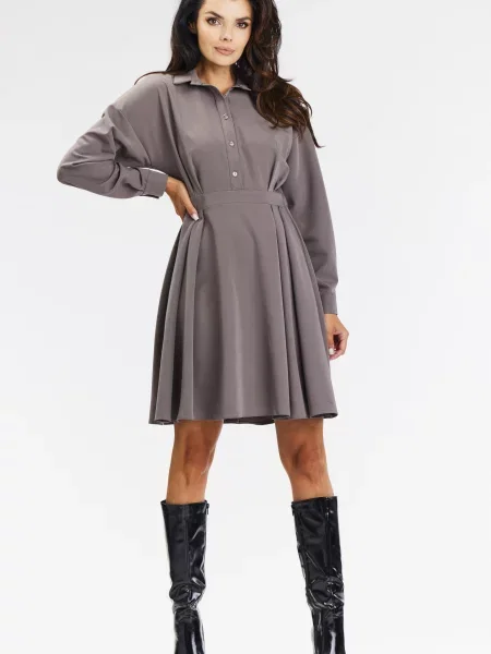 Sukienka Awama garniturowa brązowa