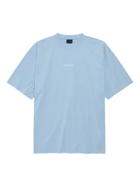 Tricou Balenciaga cu broderie albastru