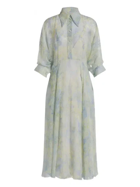 Rochie Alberta Ferretti cu model floral de costum albastru