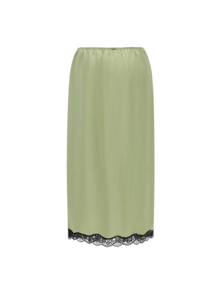 Lniana spódnica midi Twinset zielona