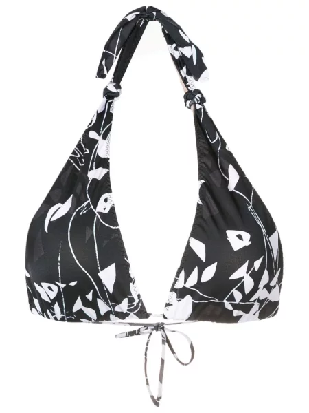 Bikini Clube Bossa w abstrakcyjne wzory z dekoltem halter czarny