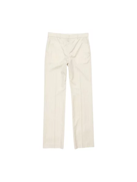 Spodnie Acne Studios wełniane w paski beżowe
